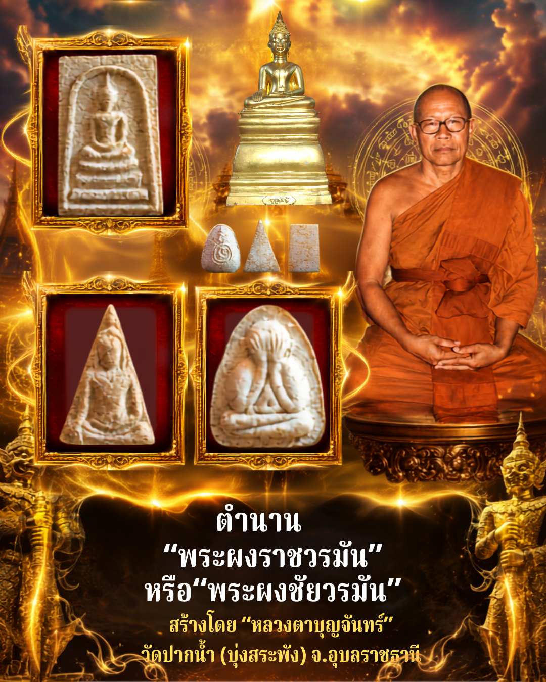 พระผงราชวรมัน พระผงชัยวรมัน สุดยอดวัตถุมงคล หลวงปู่บุญจันทร์ จตฺตสลฺโล